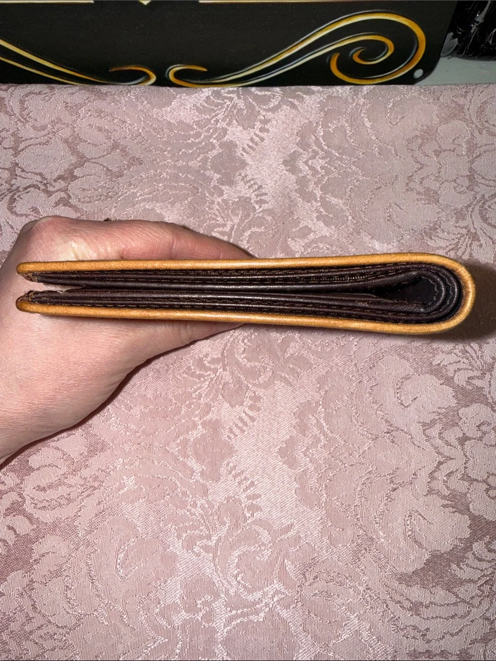 Salvatore Ferragamo Tan Pebbled Leather Bi-Fold Wallet